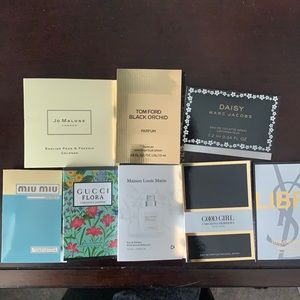 8 perfume samples (Gucci, YSL, Marc Jacobs, Tom Ford, Good Girl, Miu Miu)